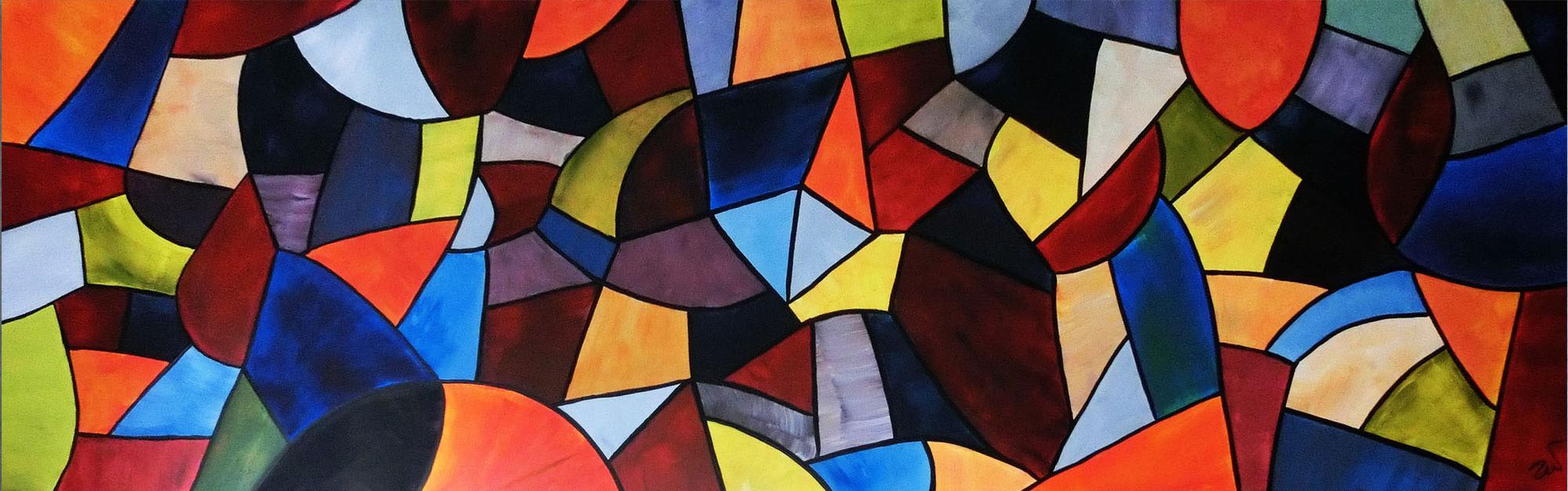 Abstraktes Acrylbild XXL modern und bunt