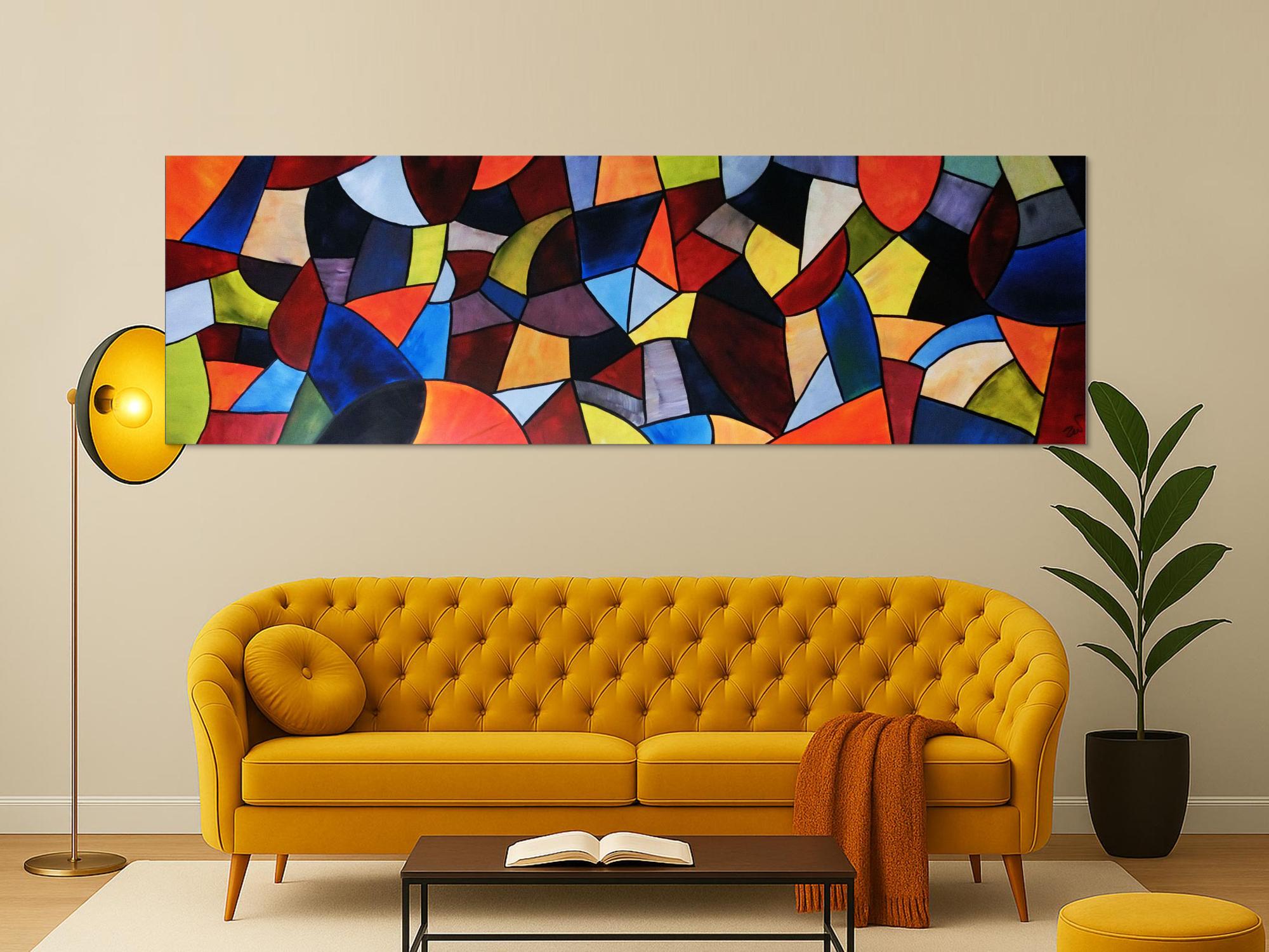 Abstraktes Acrylbild XXL modern und bunt