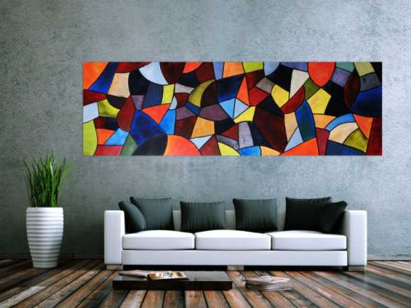 Abstraktes Acrylbild XXL modern und bunt