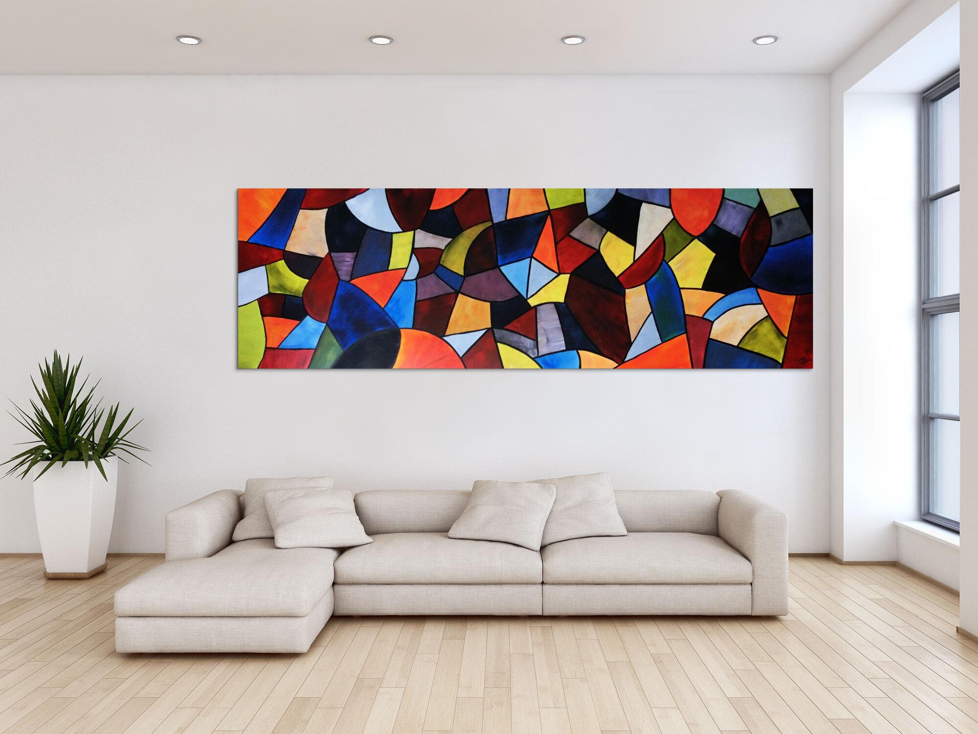 Abstraktes Acrylbild XXL modern und bunt