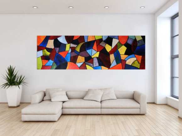 Abstraktes Acrylbild XXL modern und bunt