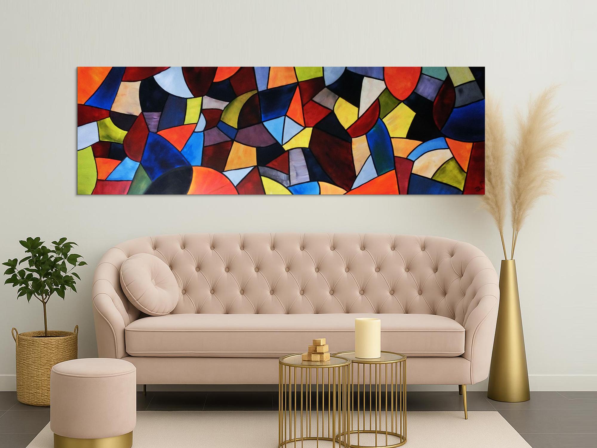 Abstraktes Acrylbild XXL modern und bunt