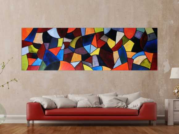 Abstraktes Acrylbild XXL modern und bunt
