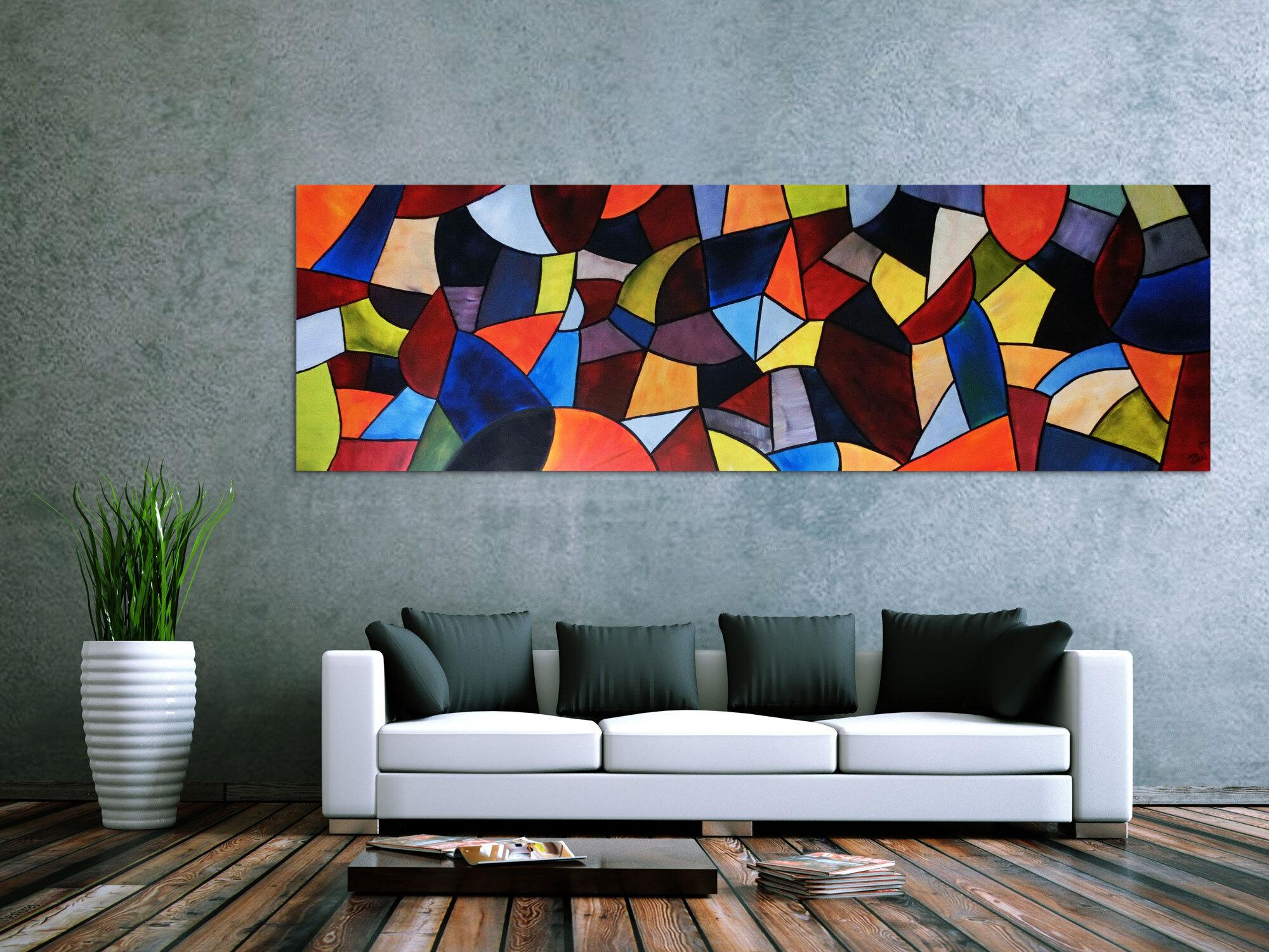 Abstraktes Acrylbild XXL modern und bunt