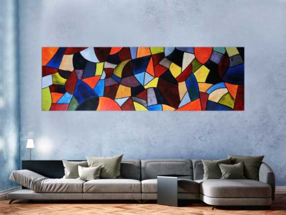 Abstraktes Acrylbild XXL modern und bunt