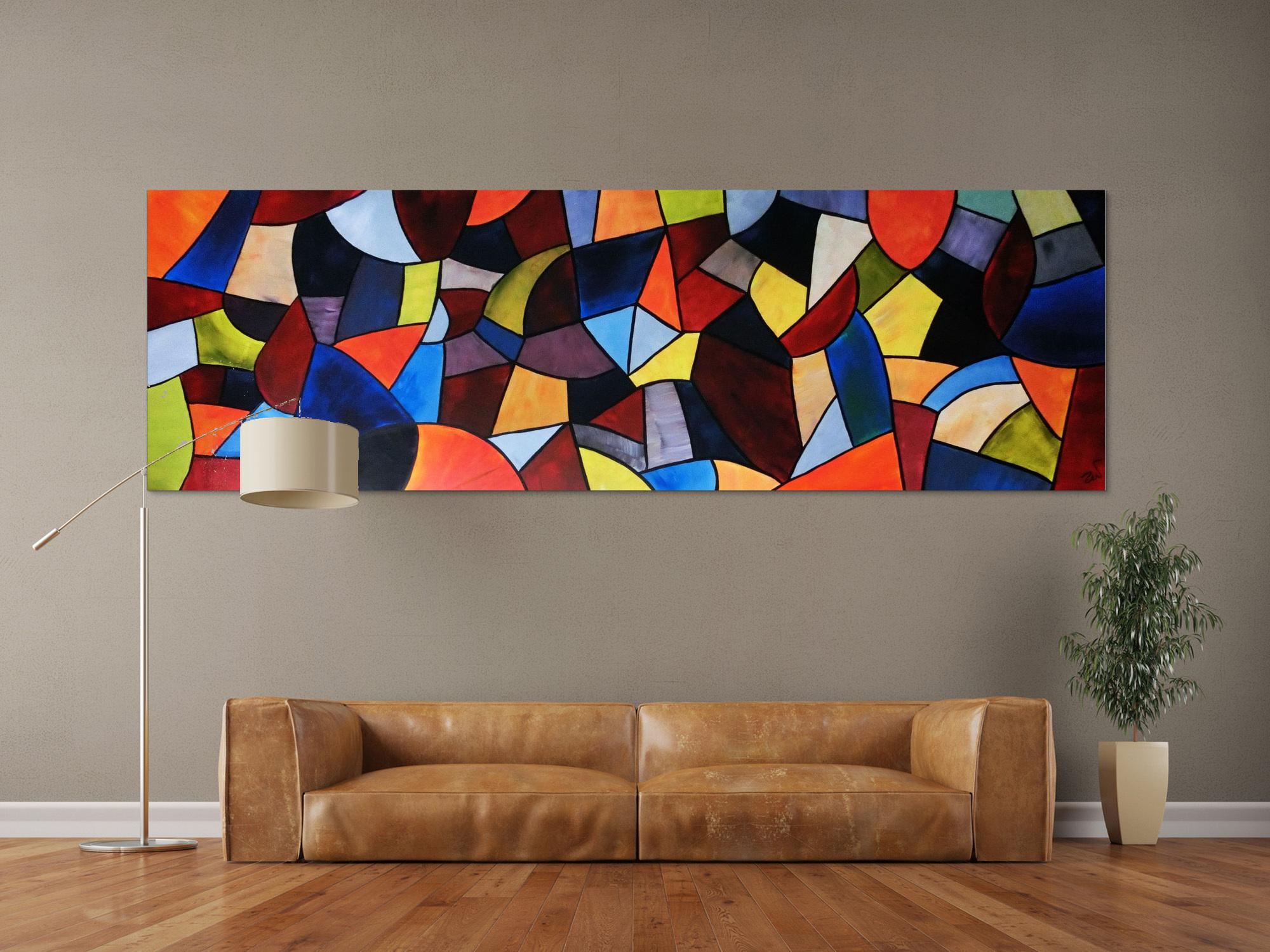 Abstraktes Acrylbild XXL modern und bunt