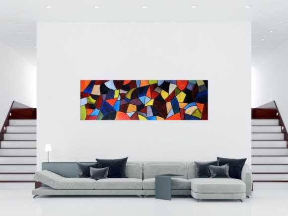 Abstraktes Acrylbild XXL modern und bunt