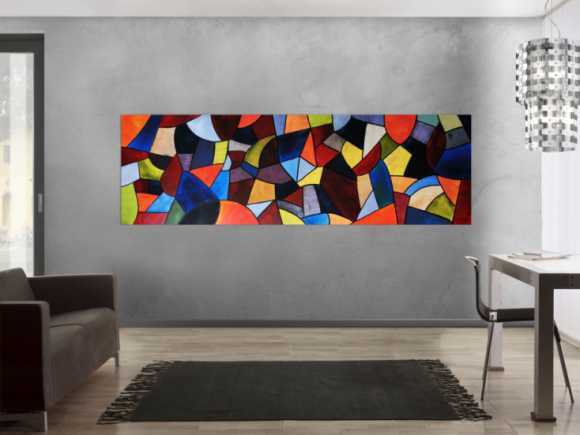 Abstraktes Acrylbild XXL modern und bunt