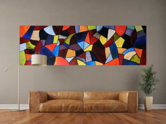 Abstraktes Acrylbild XXL modern und bunt