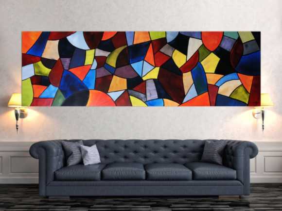 Abstraktes Acrylbild XXL modern und bunt