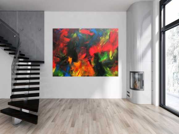Sehr buntes abstraktes Acrylbild sehr modern und viele Farben