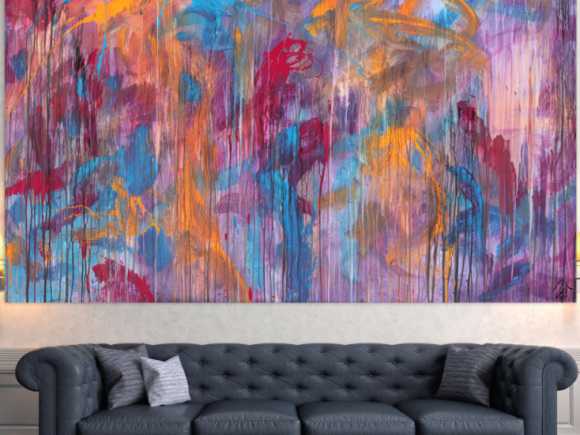Kunstdruck auf Leinwand abstraktes Gemälde Nr. 1034