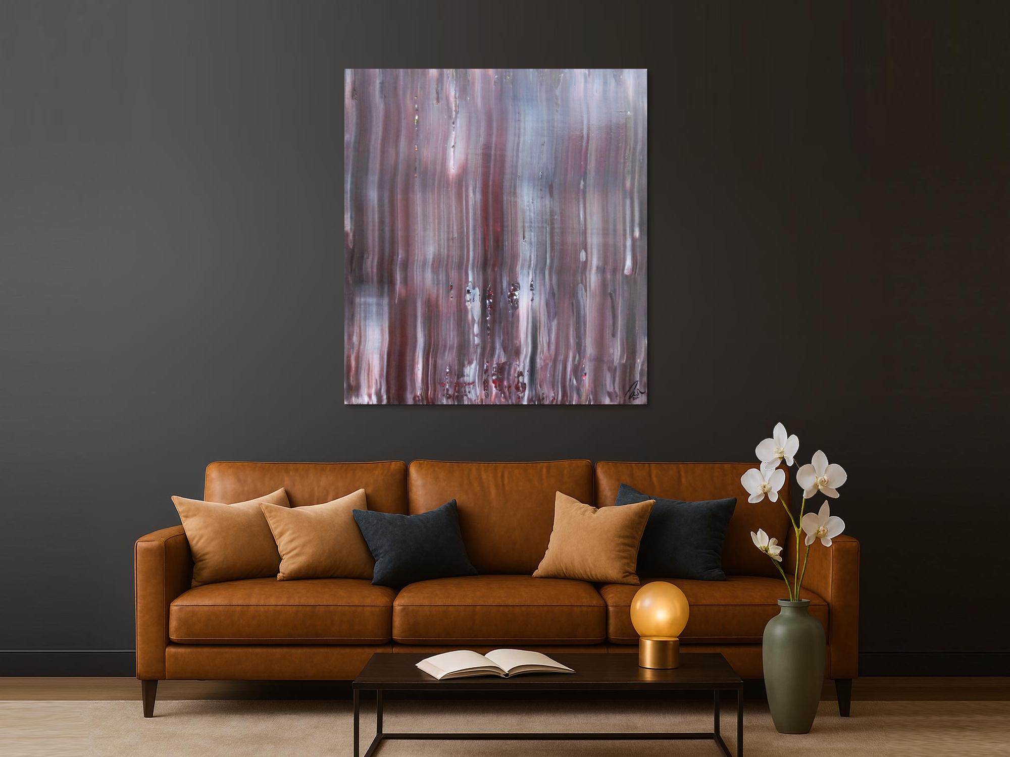 Schlichtes abstraktes Acrylbild Spachteltechnik braune Farben sehr modern