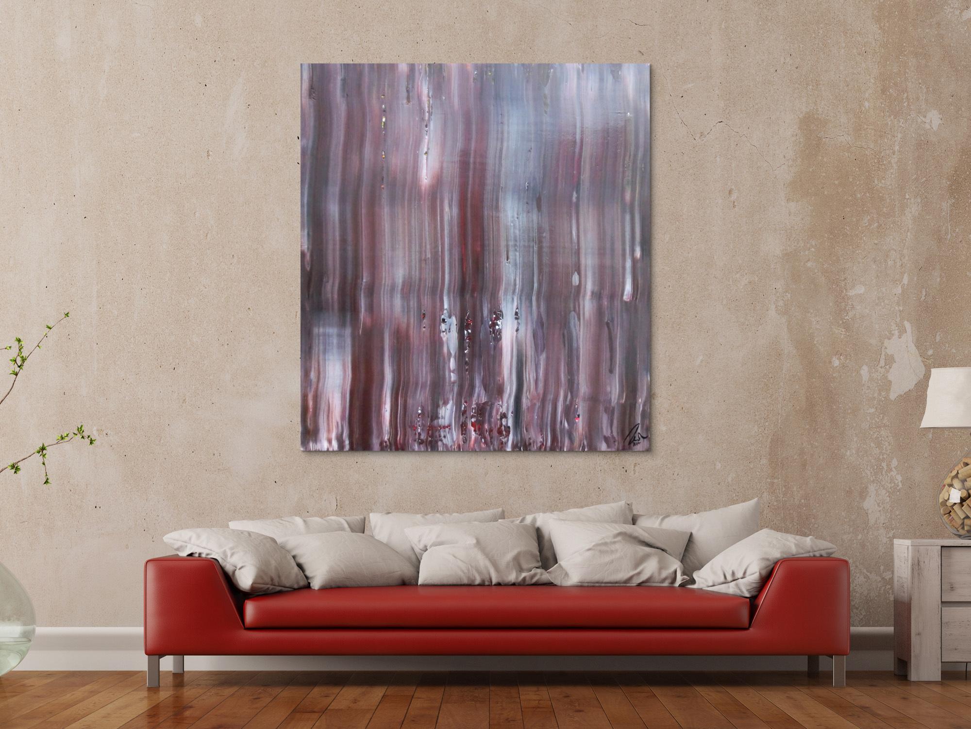 Schlichtes abstraktes Acrylbild Spachteltechnik braune Farben sehr modern