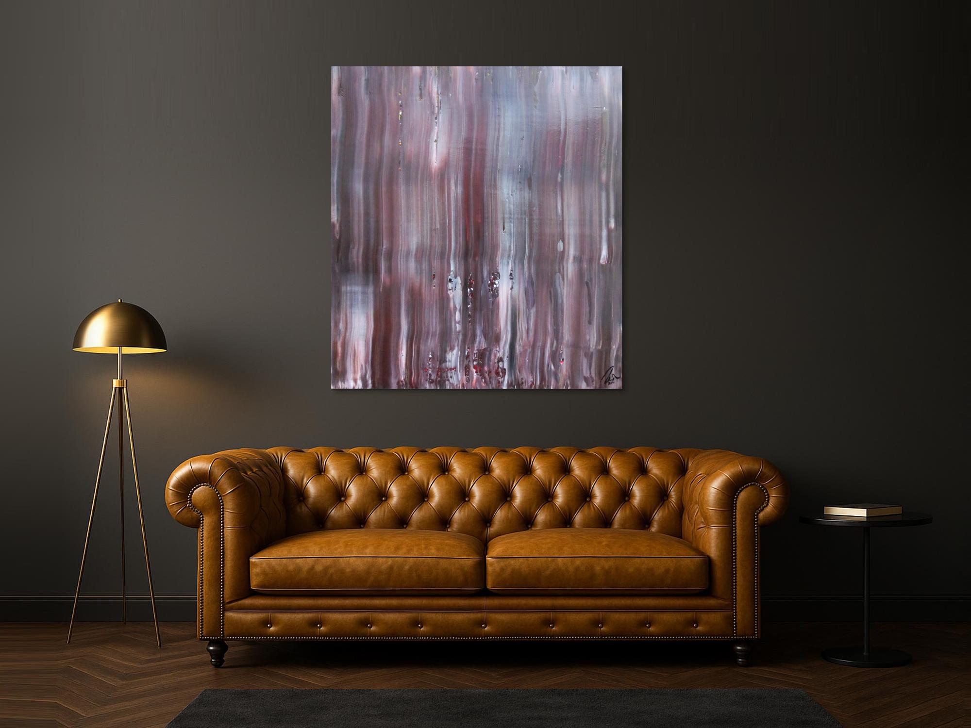 Schlichtes abstraktes Acrylbild Spachteltechnik braune Farben sehr modern