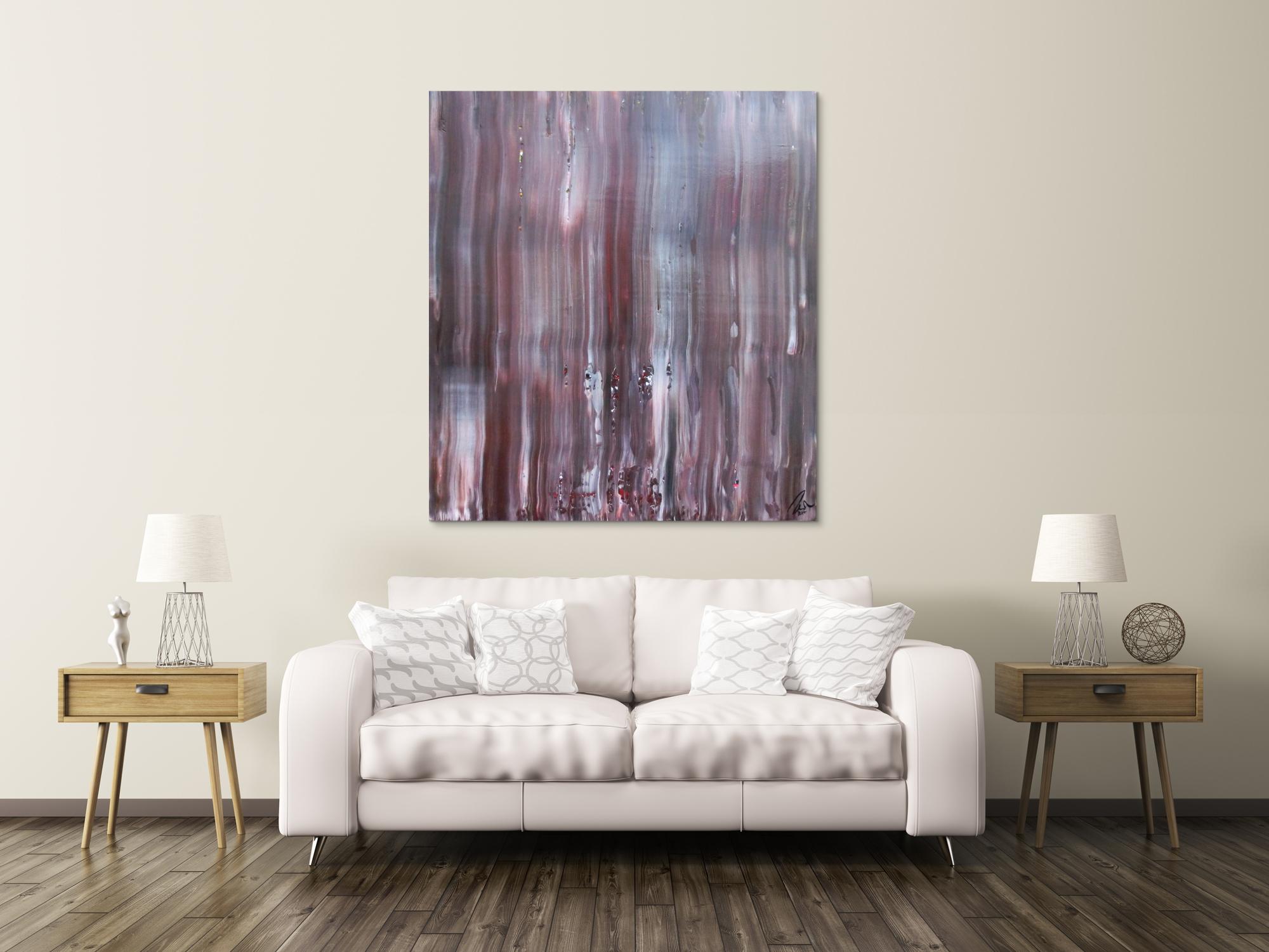 Schlichtes abstraktes Acrylbild Spachteltechnik braune Farben sehr modern