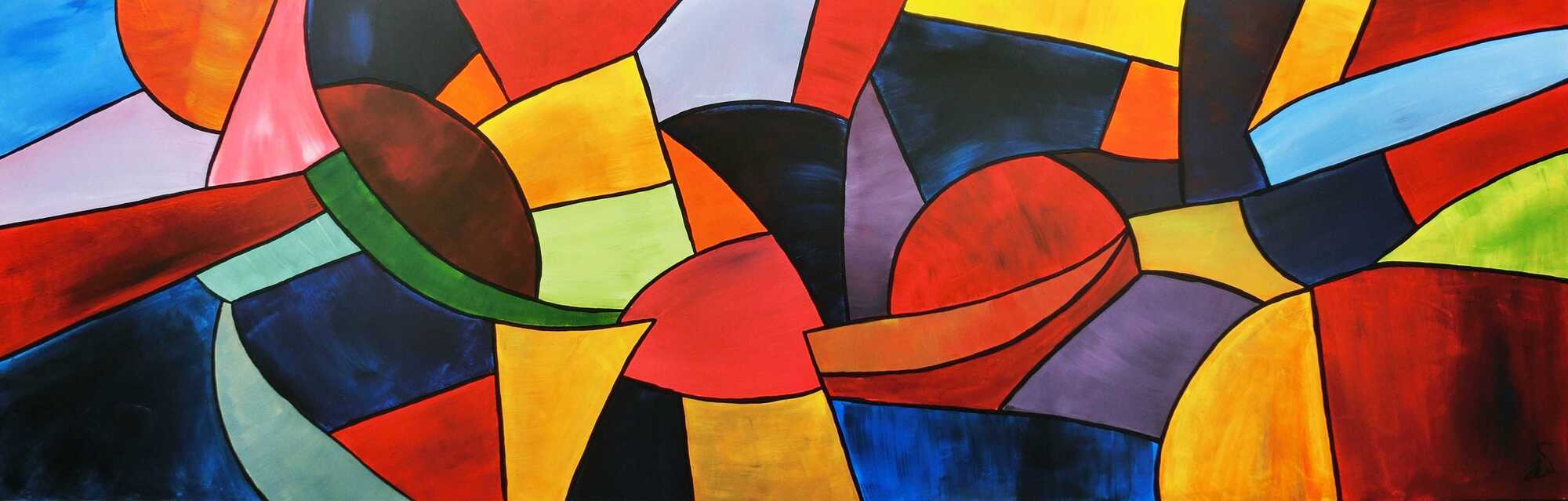 Abstraktes Acrylbild bunt modern