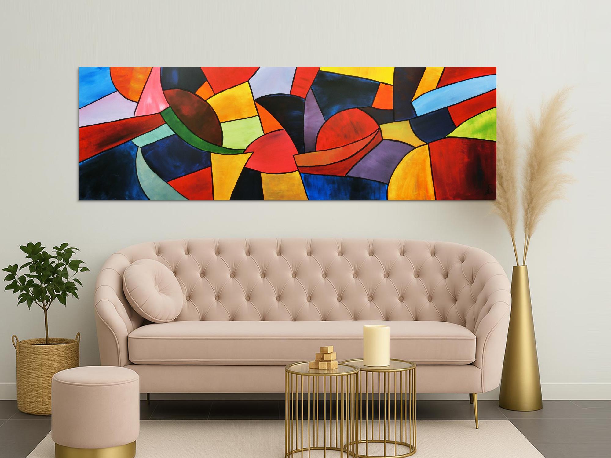 Abstraktes Acrylbild bunt modern