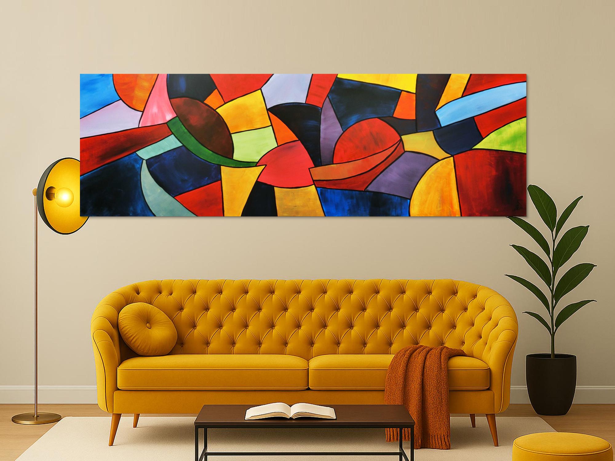 Abstraktes Acrylbild bunt modern