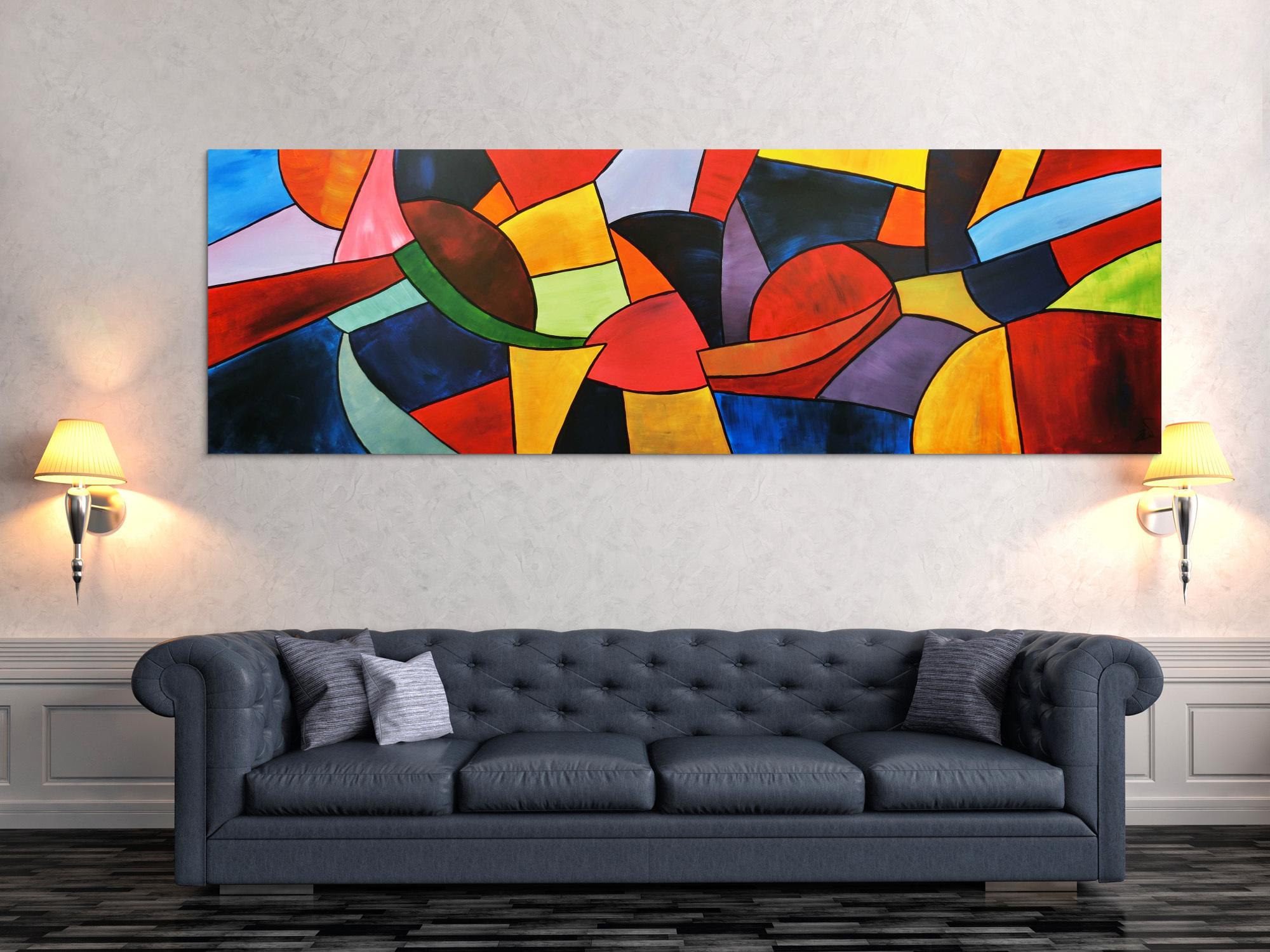 Abstraktes Acrylbild bunt modern