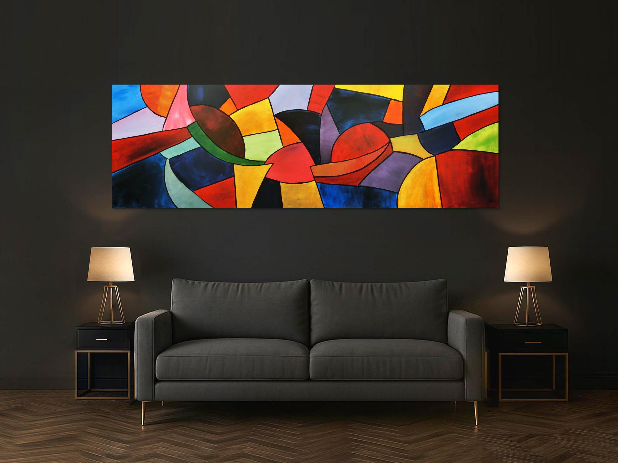 Abstraktes Acrylbild bunt modern