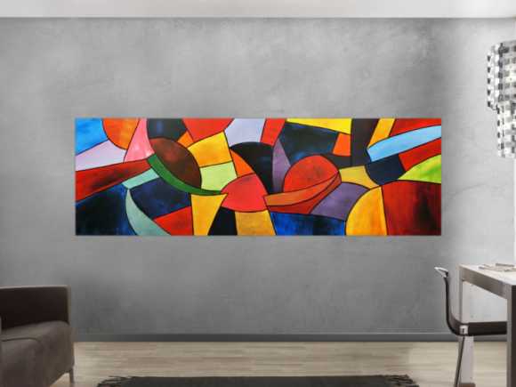 Abstraktes Acrylbild bunt modern