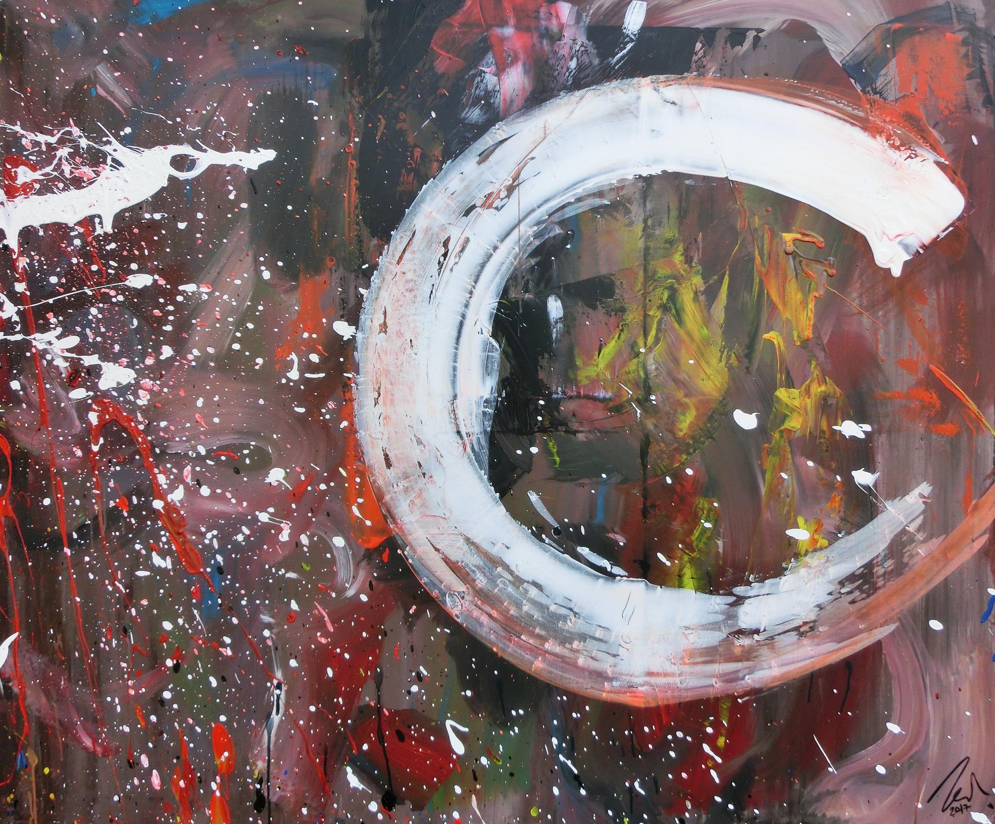 Abstraktes Acrylbild Mischtechnik sehr modern zeitgenössisches Wandbild handgemalt