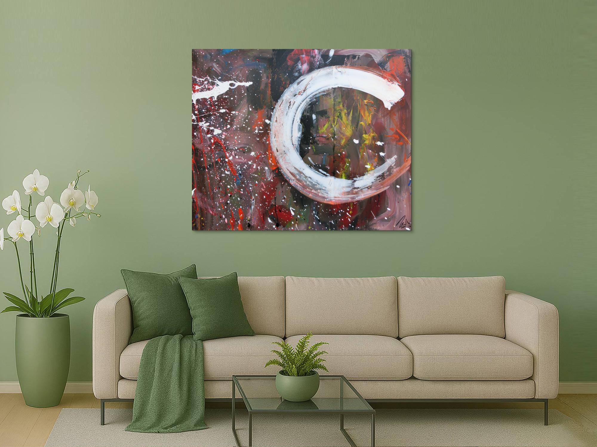 Abstraktes Acrylbild Mischtechnik sehr modern zeitgenössisches Wandbild handgemalt