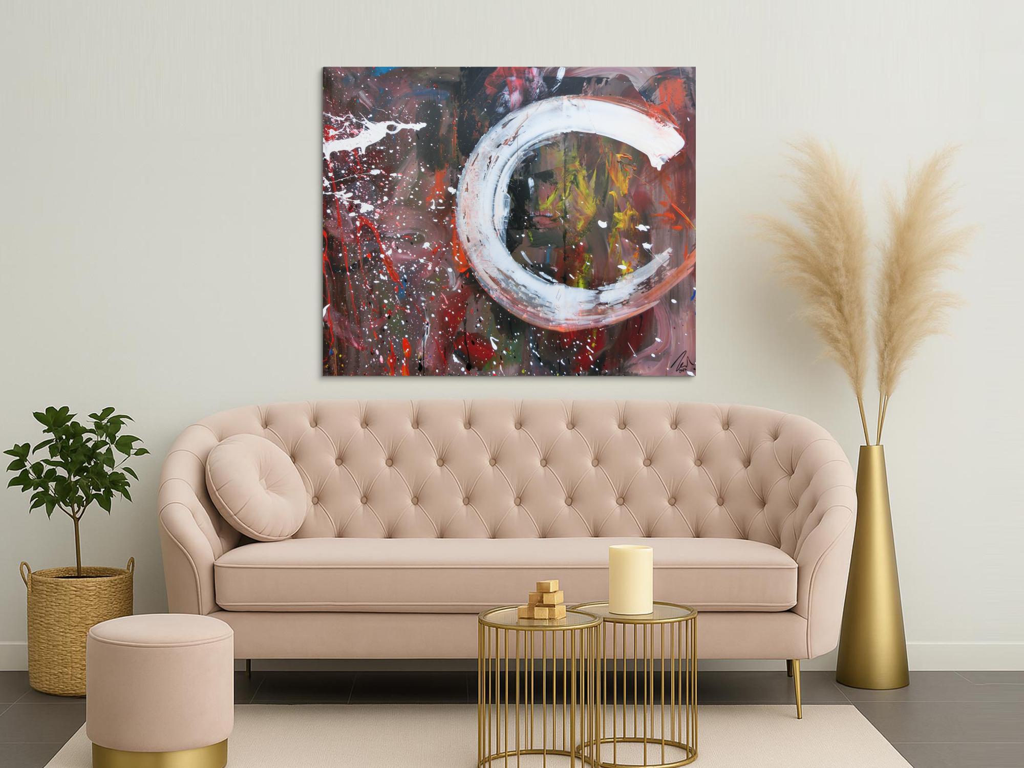 Abstraktes Acrylbild Mischtechnik sehr modern zeitgenössisches Wandbild handgemalt