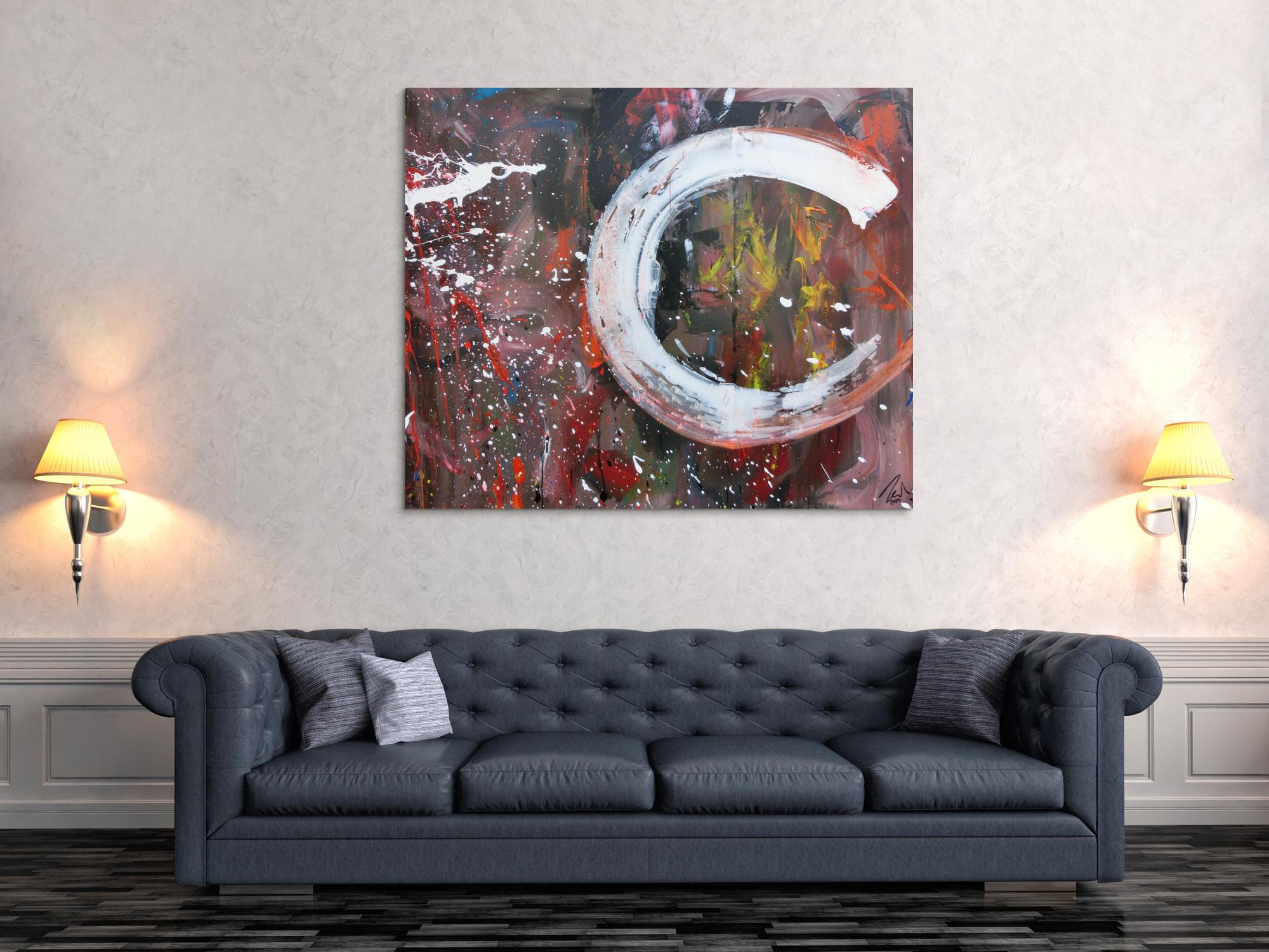 Abstraktes Acrylbild Mischtechnik sehr modern zeitgenössisches Wandbild handgemalt