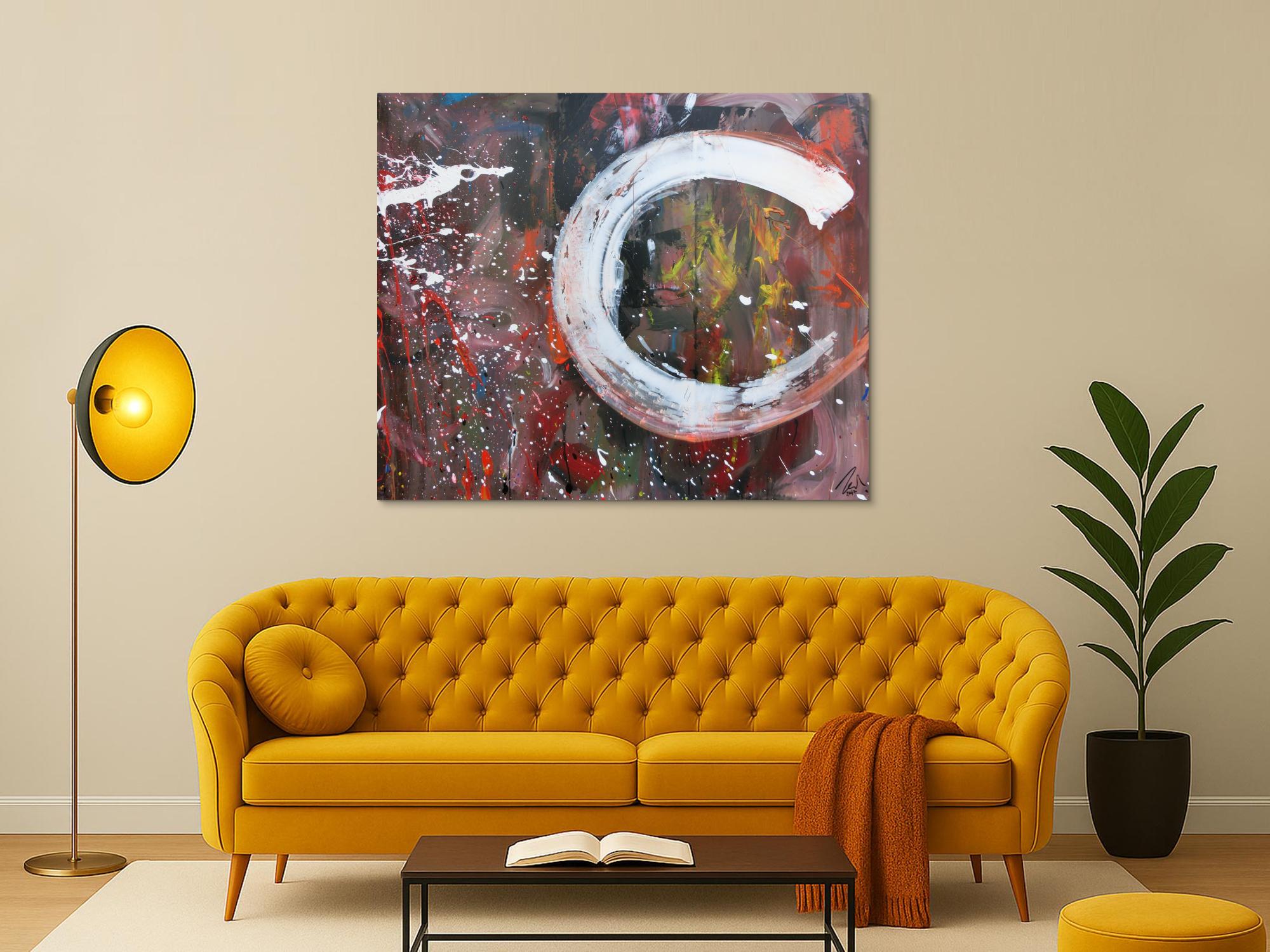 Abstraktes Acrylbild Mischtechnik sehr modern zeitgenössisches Wandbild handgemalt