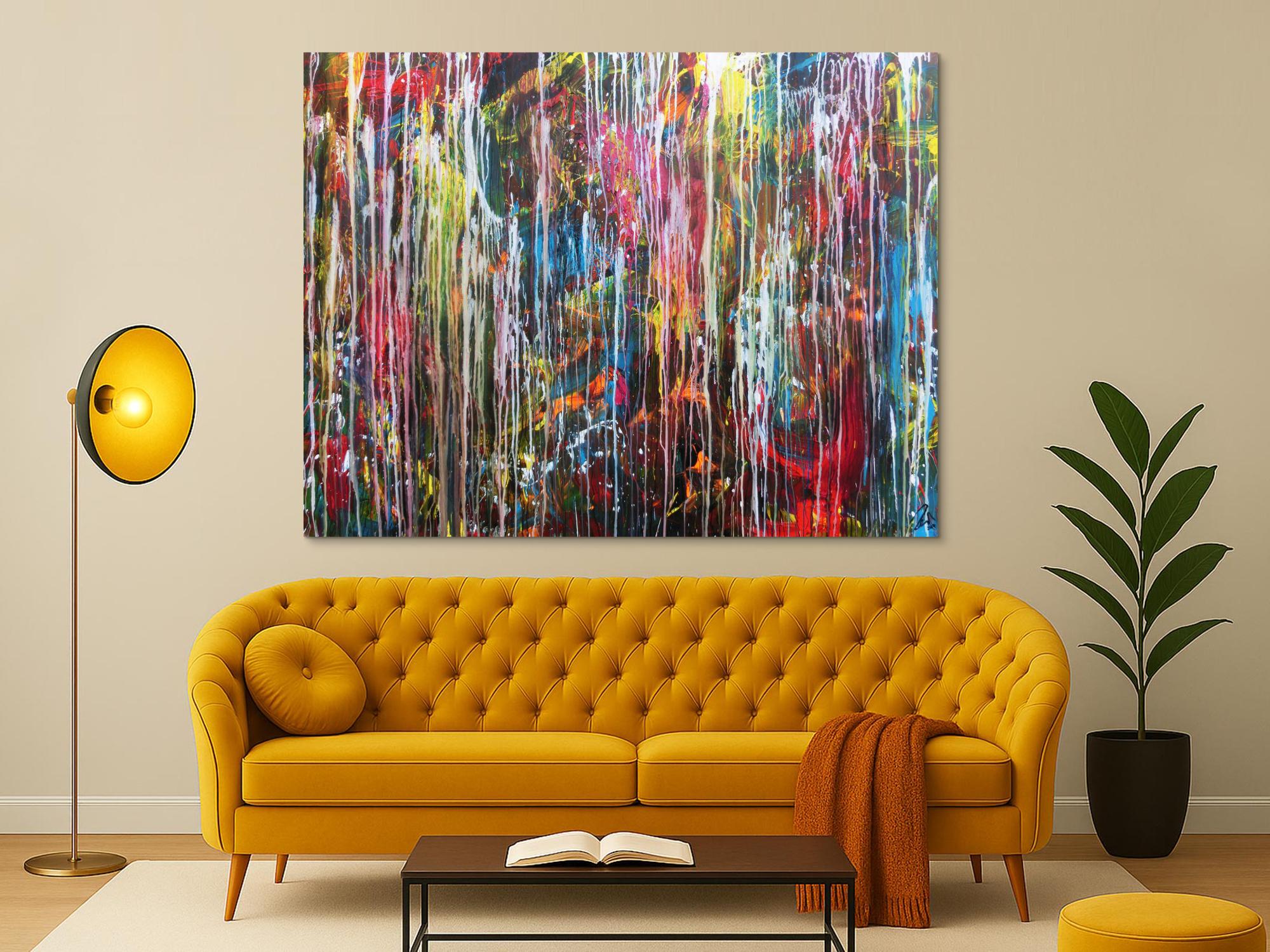 Abstraktes Gemälde modern Großormat sehr bunt Mischtechnik zeitgenössich