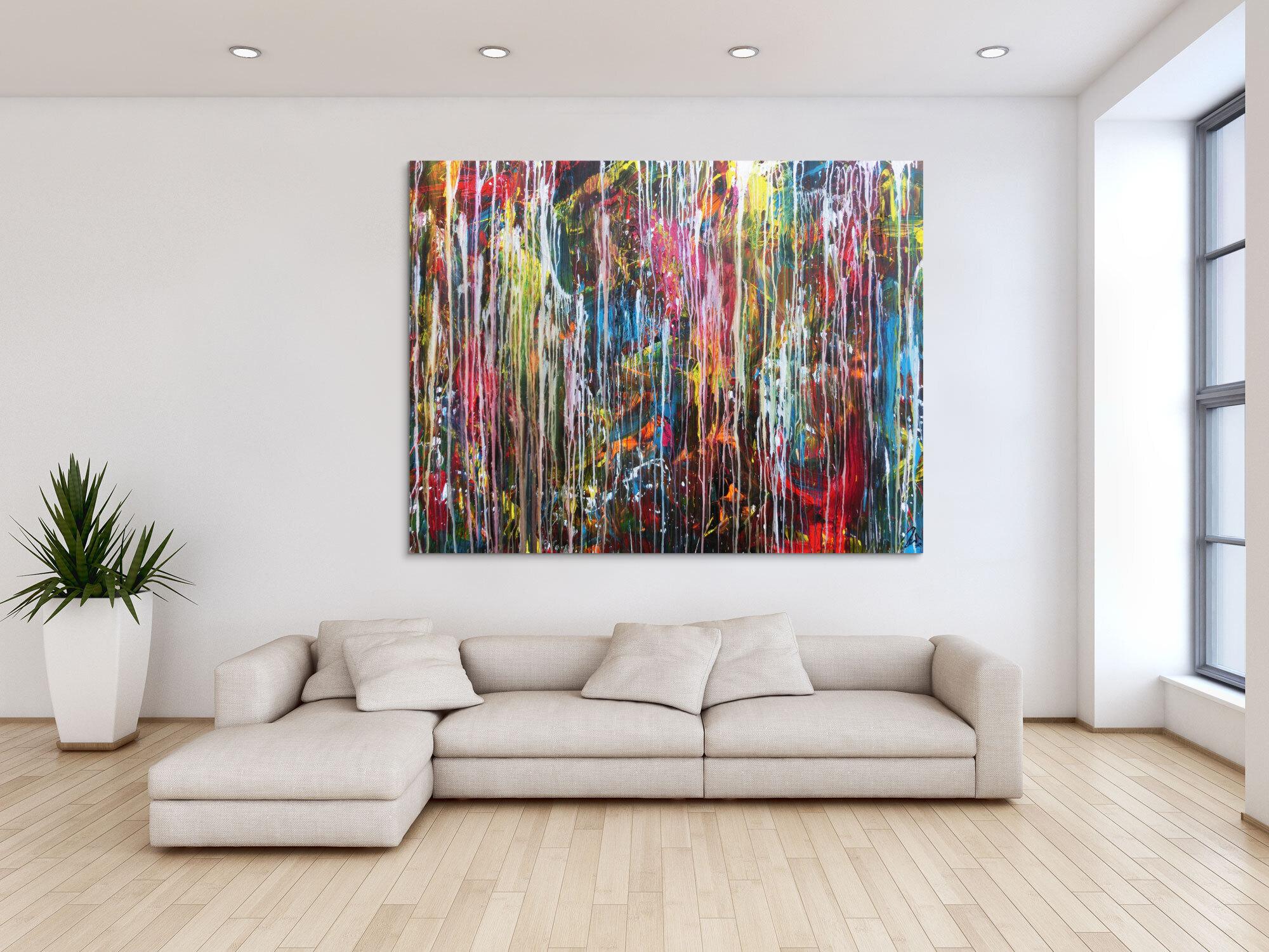 Abstraktes Gemälde modern Großormat sehr bunt Mischtechnik zeitgenössich