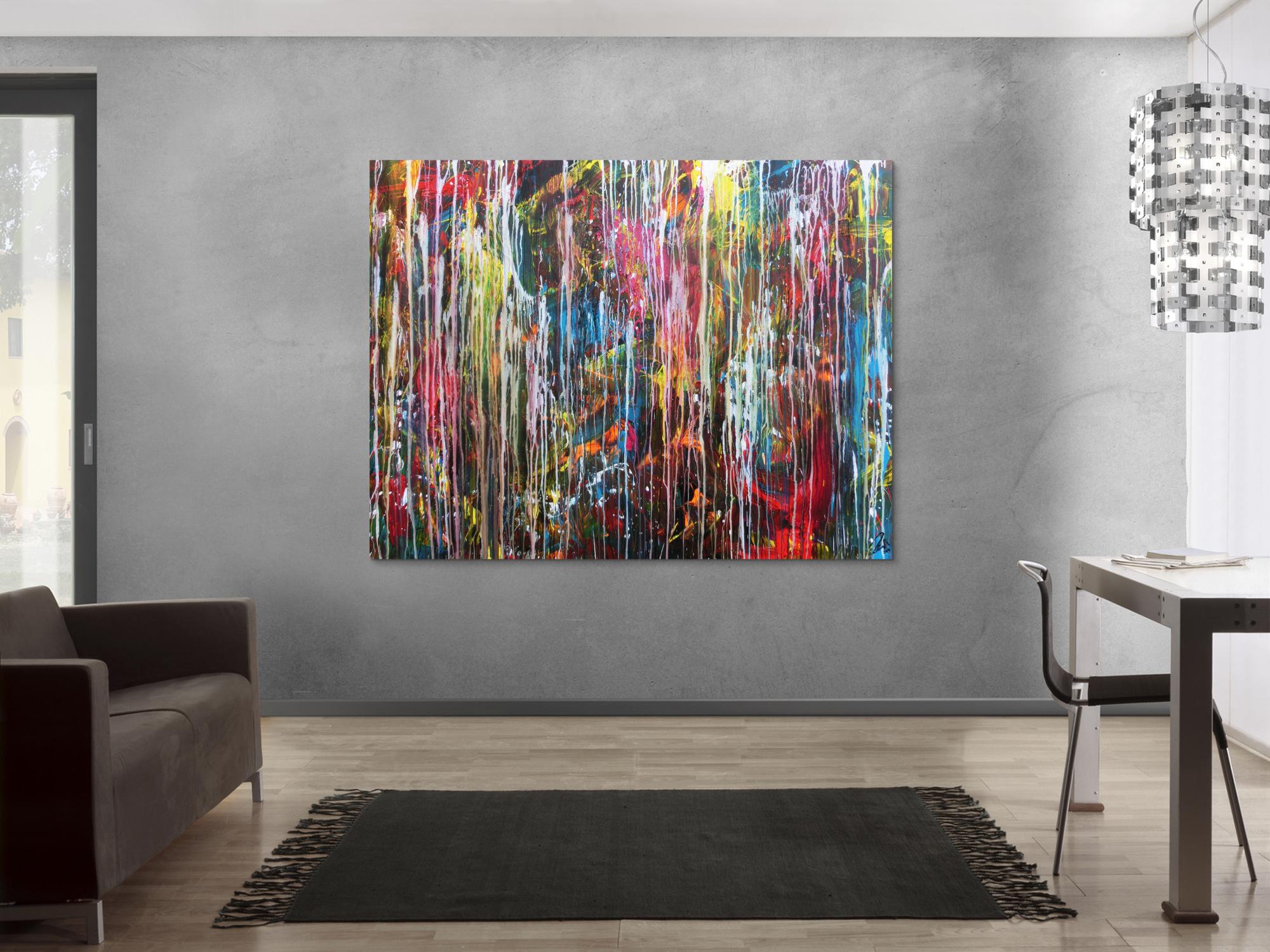 Abstraktes Gemälde modern Großormat sehr bunt Mischtechnik zeitgenössich