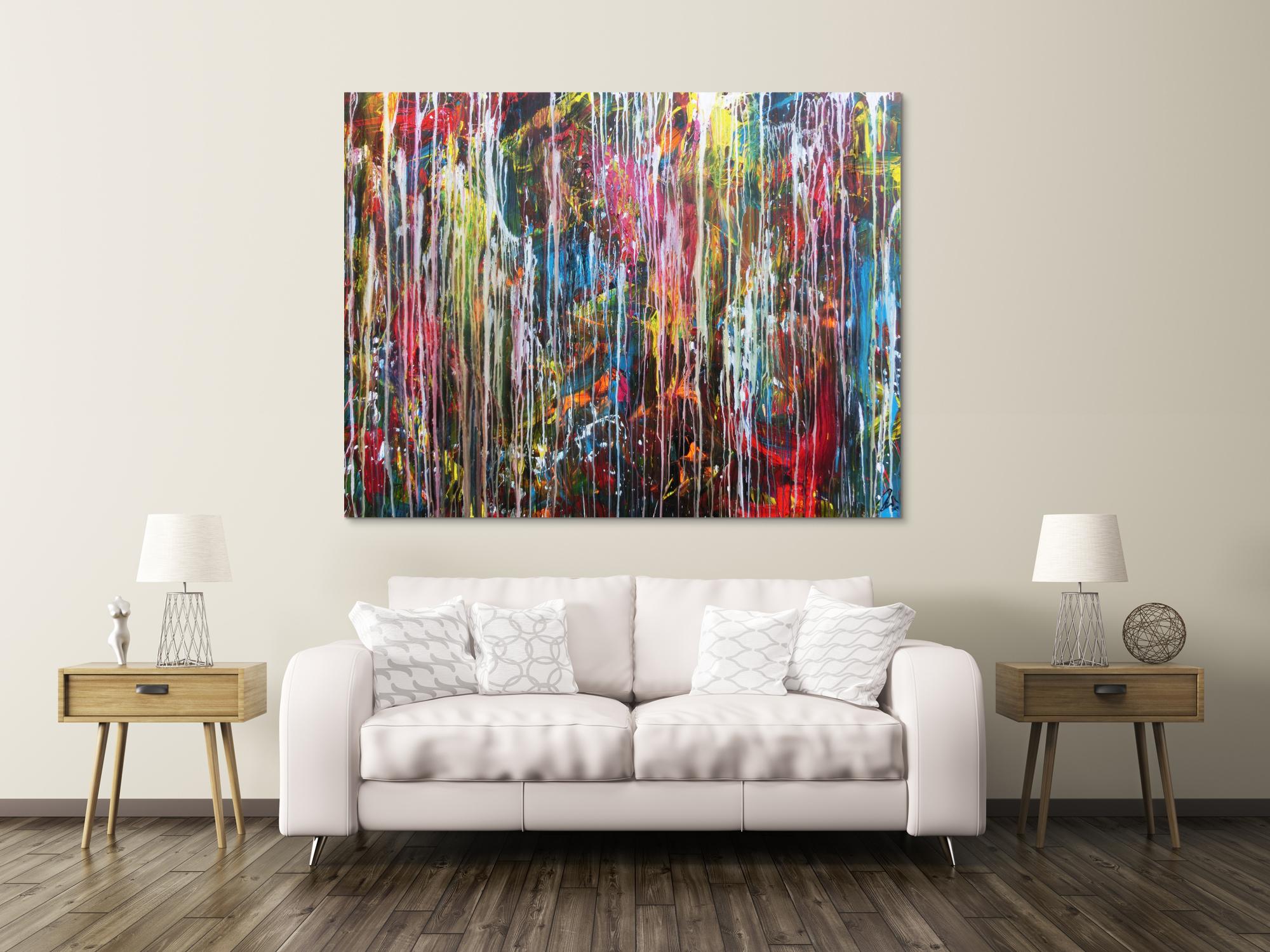 Abstraktes Gemälde modern Großormat sehr bunt Mischtechnik zeitgenössich