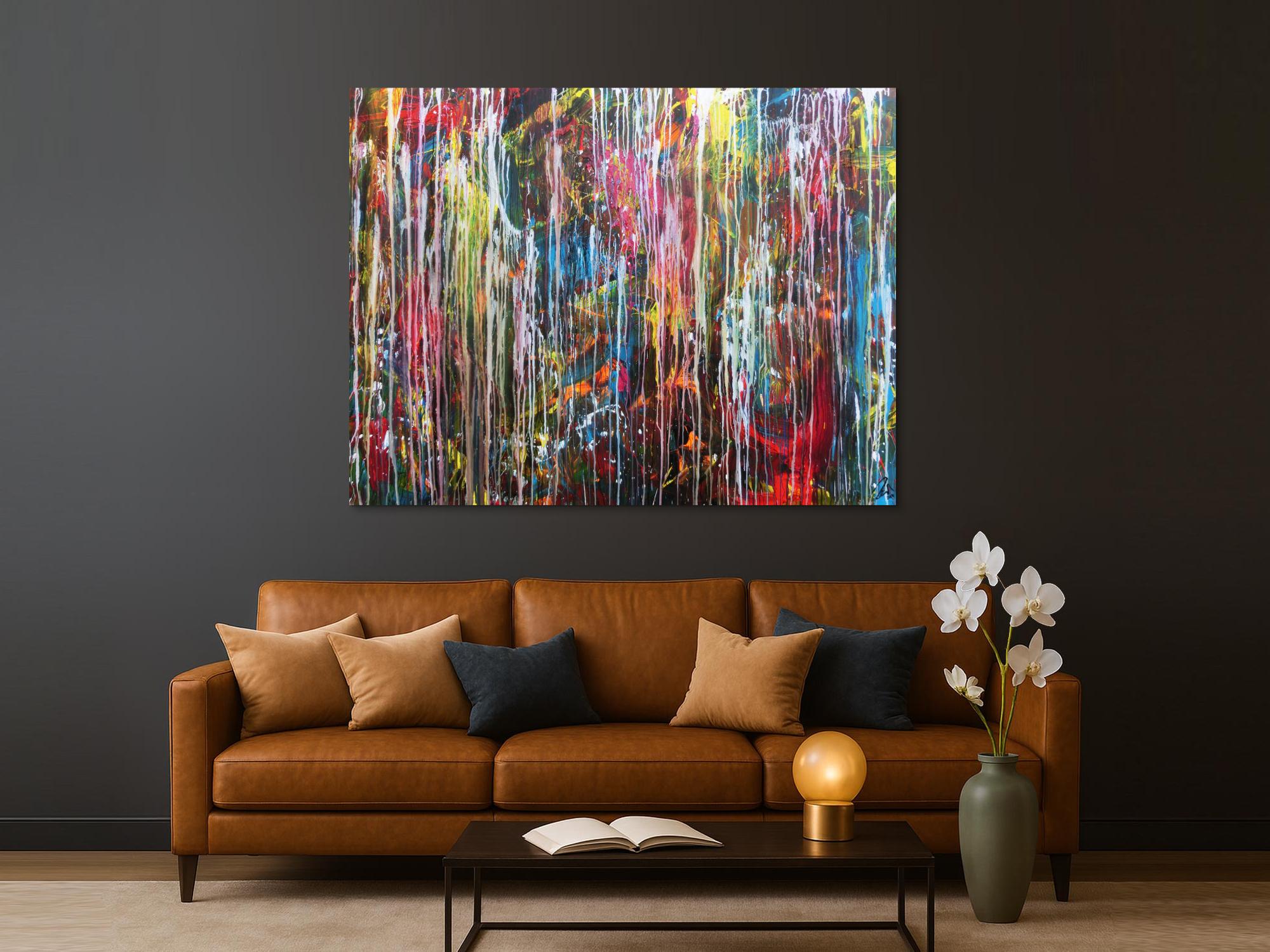 Abstraktes Gemälde modern Großormat sehr bunt Mischtechnik zeitgenössich