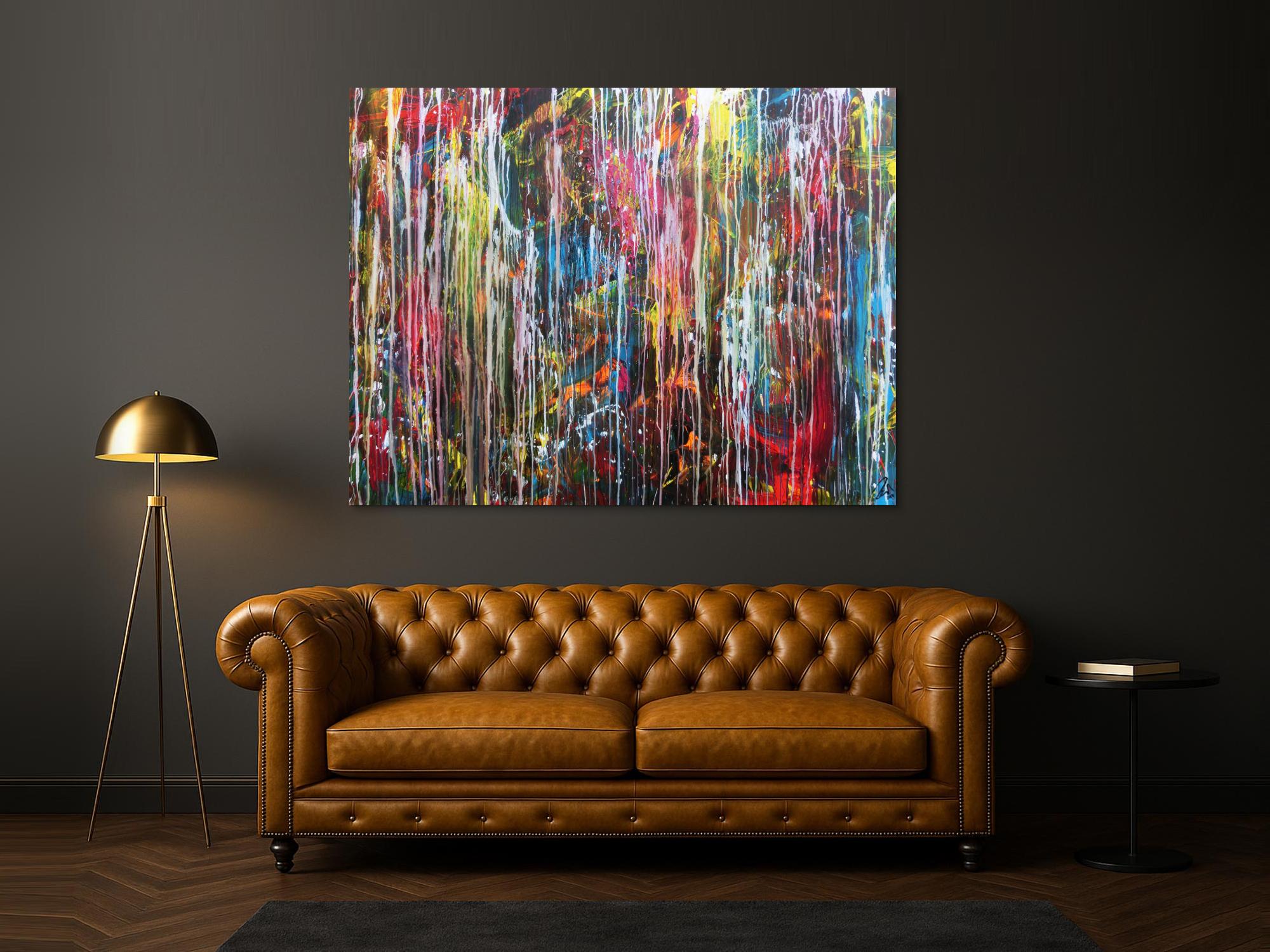 Abstraktes Gemälde modern Großormat sehr bunt Mischtechnik zeitgenössich