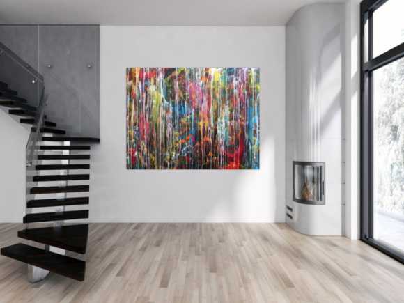 Abstraktes Gemälde modern Großormat sehr bunt Mischtechnik zeitgenössich