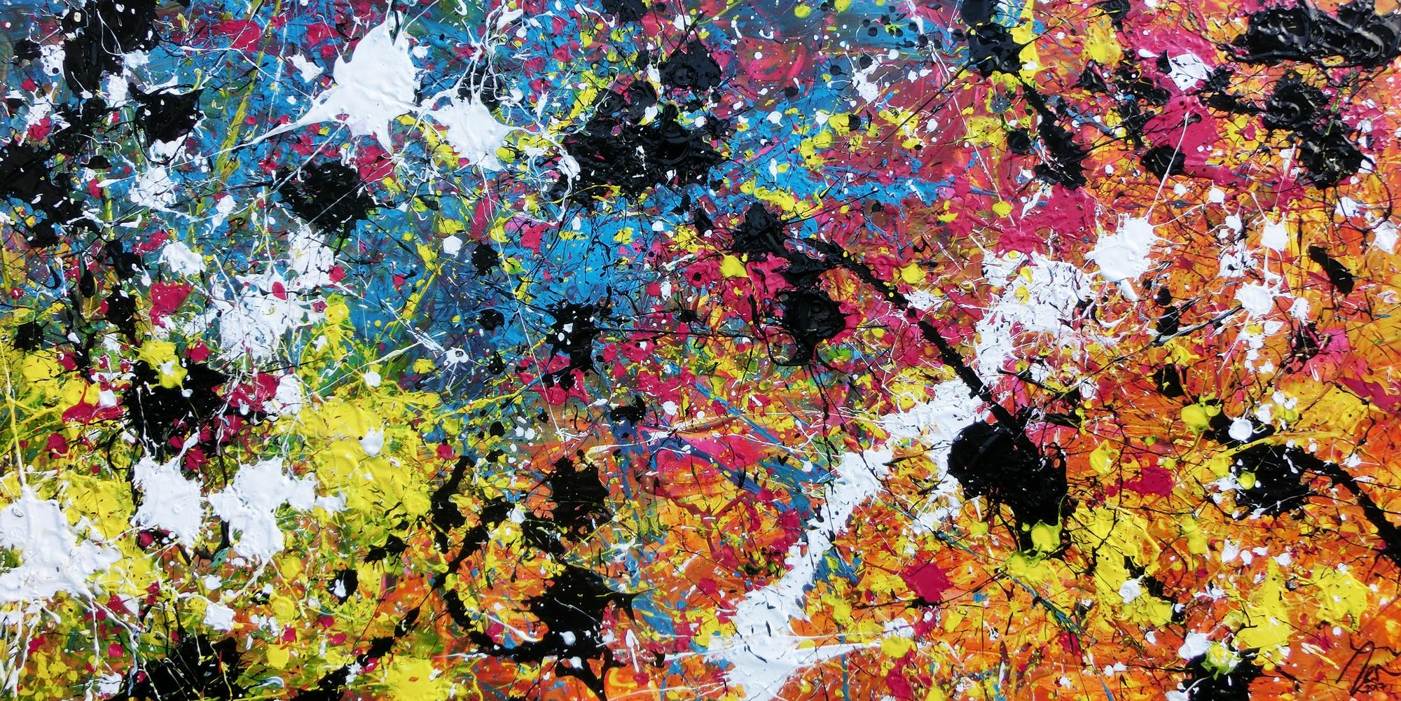 Abstraktes Bild Action Painting Expressionistisch moderne malerei zeitgenössisch bunt Splash Art