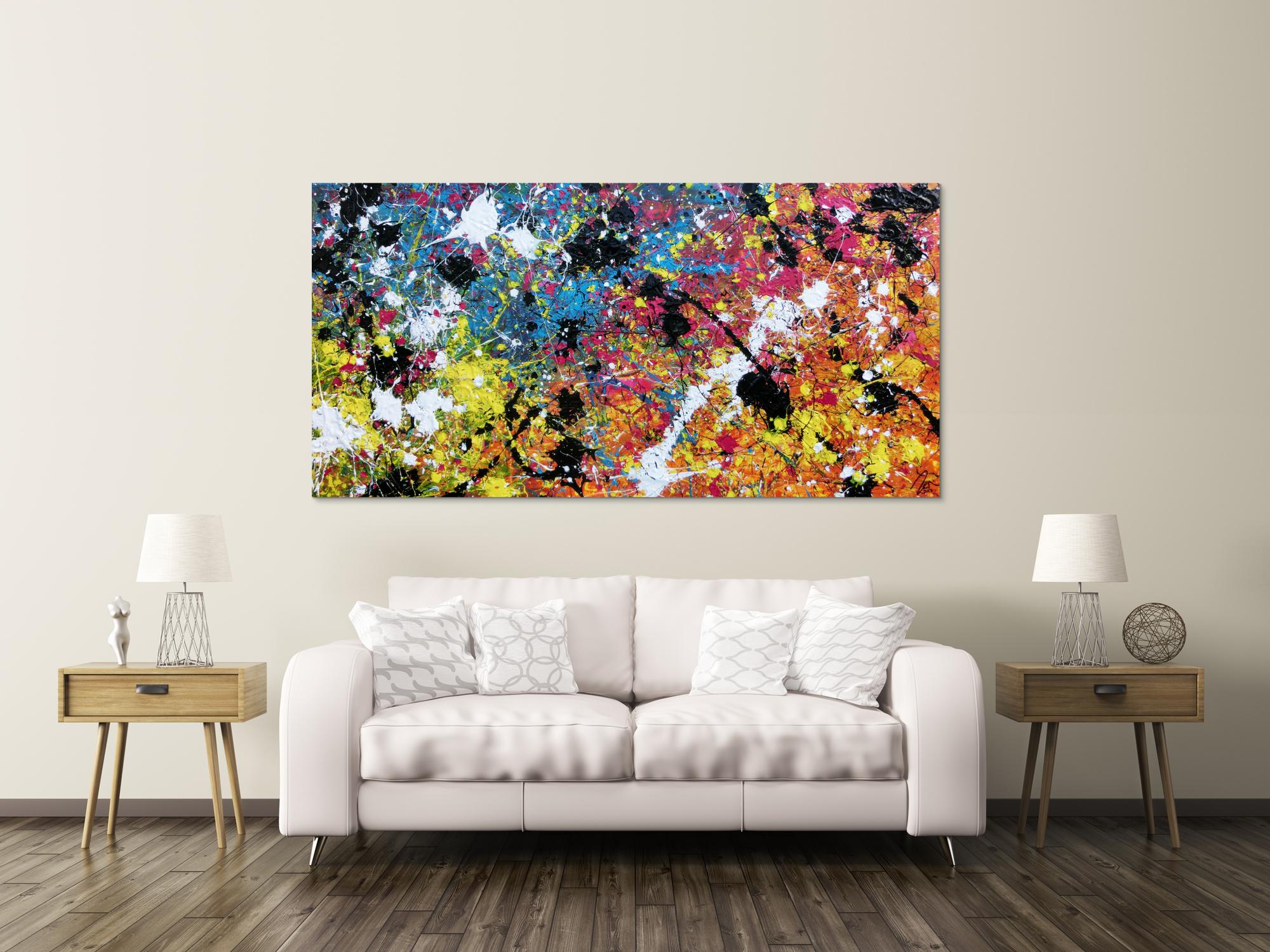 Abstraktes Bild Action Painting Expressionistisch moderne malerei zeitgenössisch bunt Splash Art