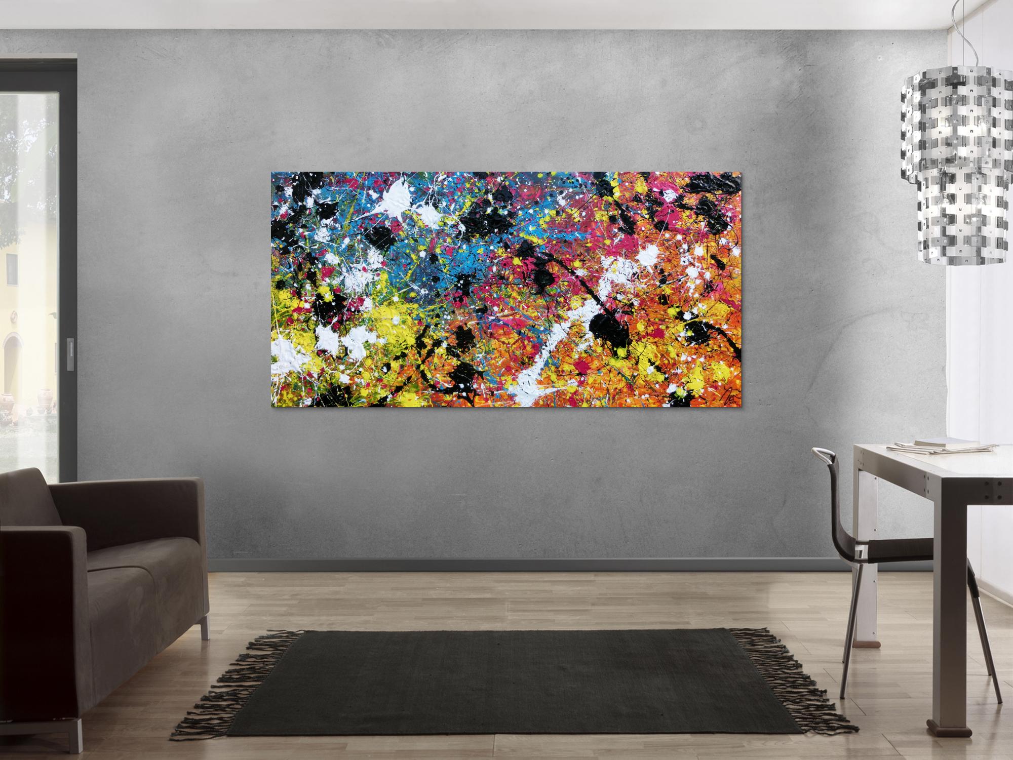 Abstraktes Bild Action Painting Expressionistisch moderne malerei zeitgenössisch bunt Splash Art