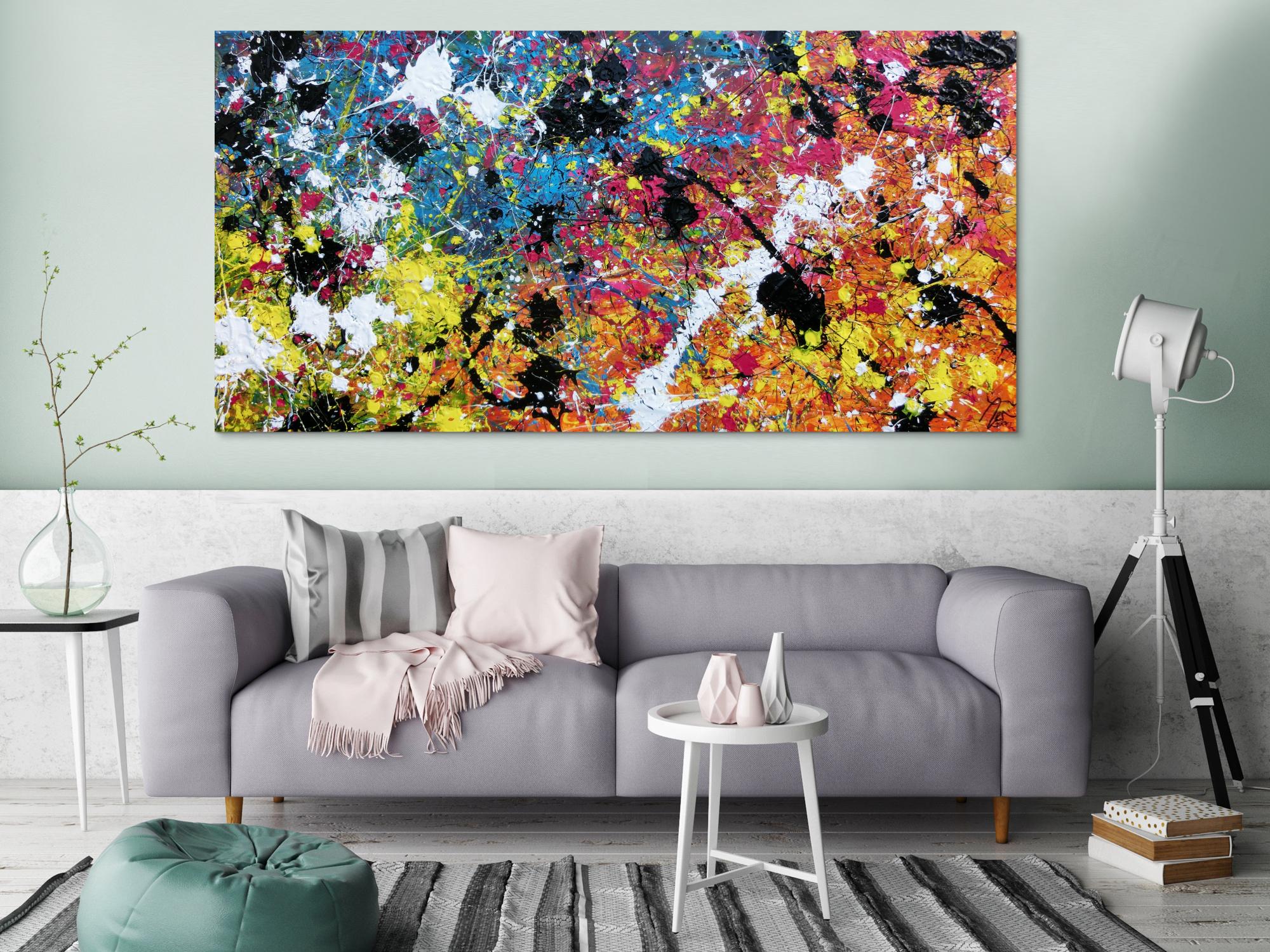 Abstraktes Bild Action Painting Expressionistisch moderne malerei zeitgenössisch bunt Splash Art