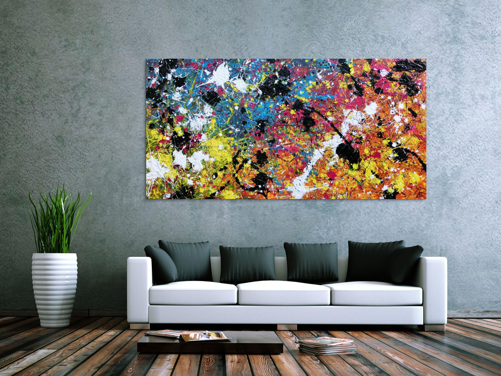 Abstraktes Bild Action Painting Expressionistisch moderne malerei zeitgenössisch bunt Splash Art