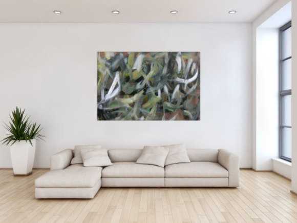 Abstraktes Acrylbild Camouflage sehr modern zeitgenössisch handgemalt
