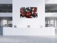 Abstraktes Acrylbild Action Painting schwarz rot weiß sehr modern
