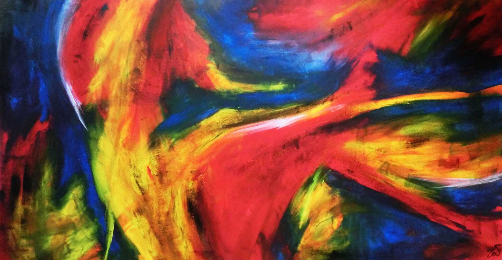 Abstraktes Acrylbild XXL und bunt