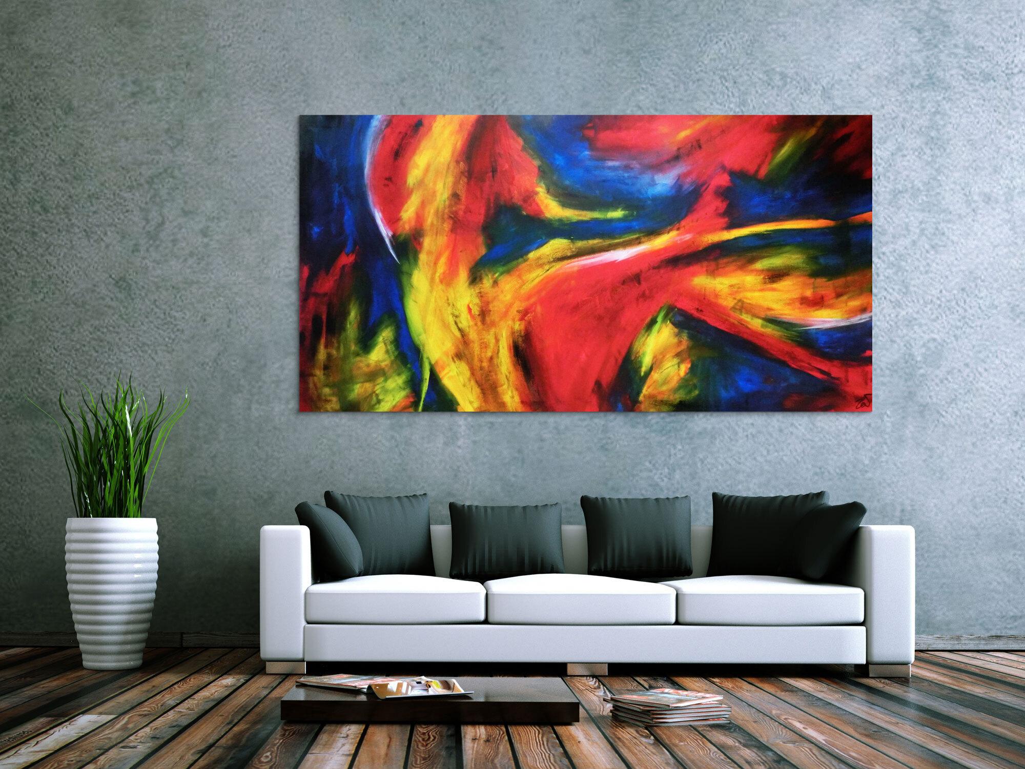 Abstraktes Acrylbild XXL und bunt