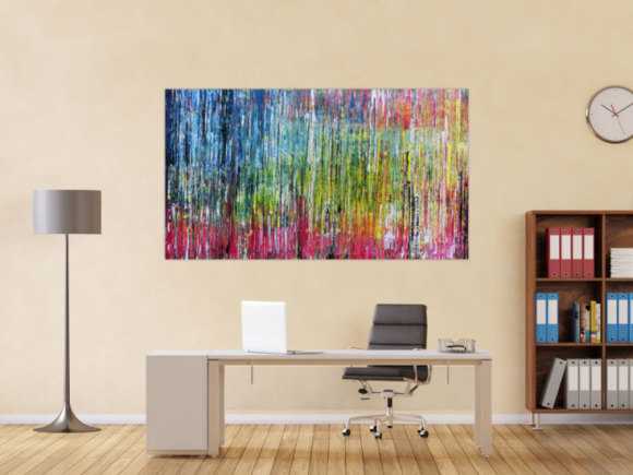 Abstraktes Acrylbild sehr bunt modern Spachteltechnik zeitgenössisches Gemälde