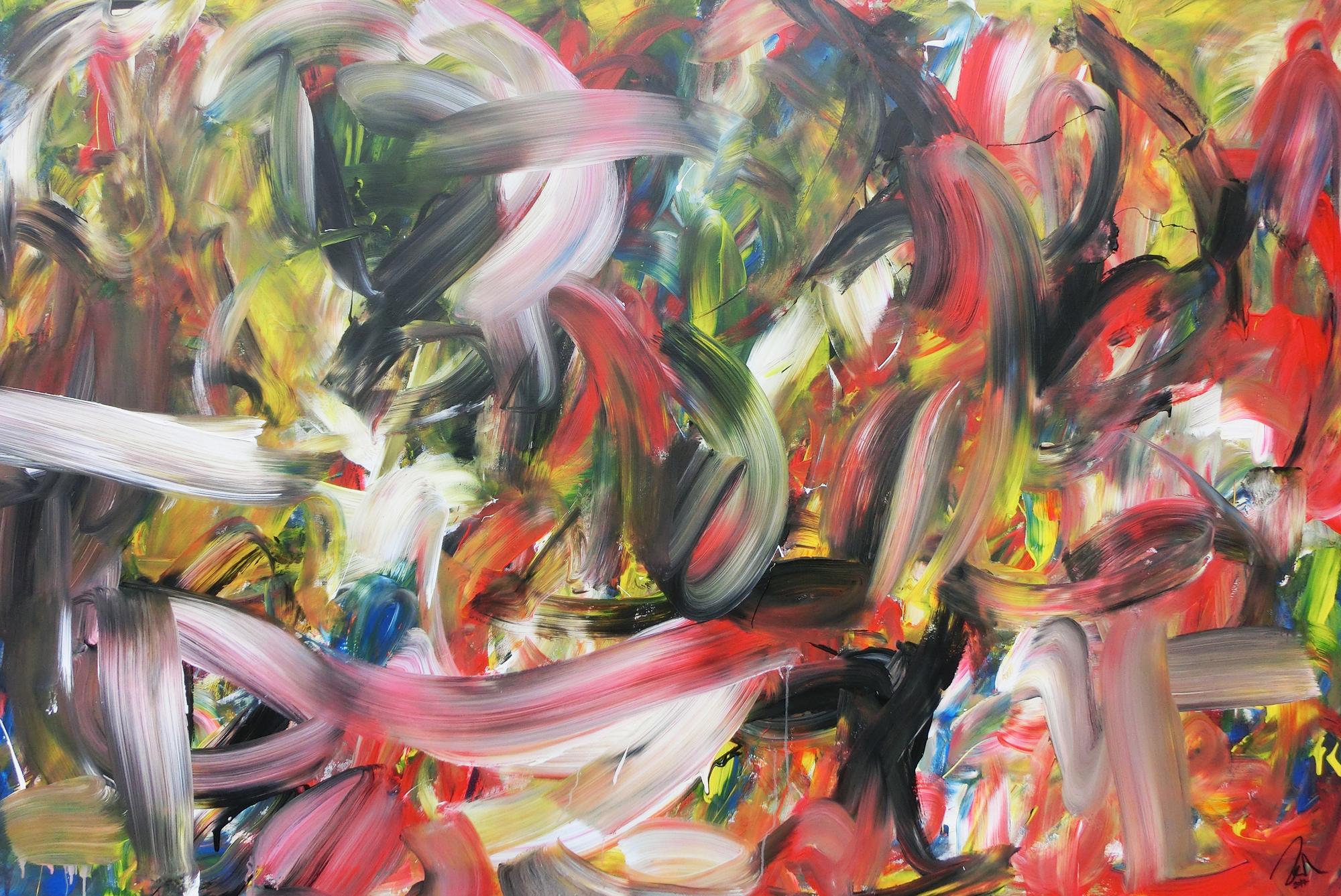 Abstraktes Acrylbild im Großformat sehr modern zeitgenössisch expressionismus