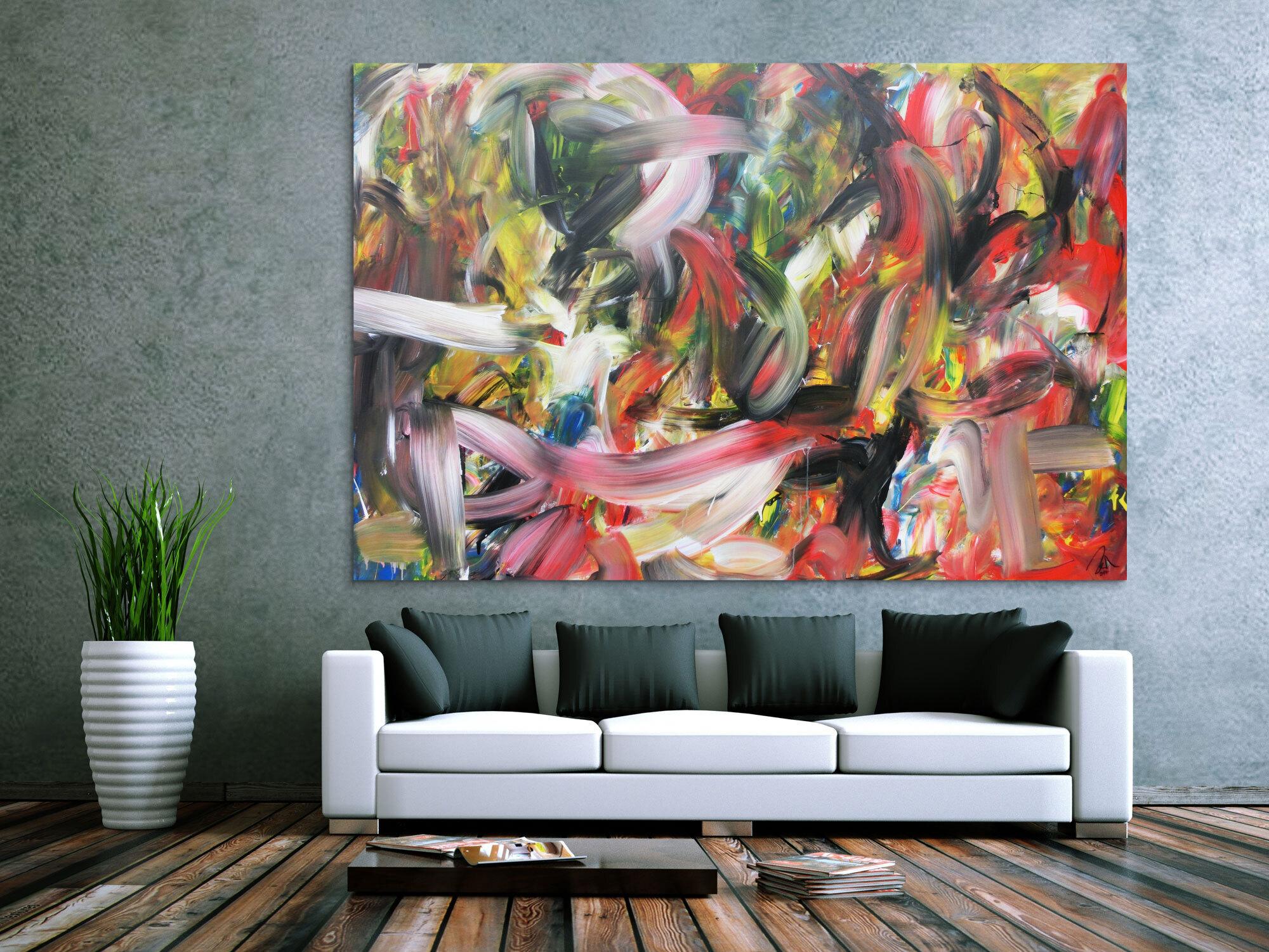 Abstraktes Acrylbild im Großformat sehr modern zeitgenössisch expressionismus